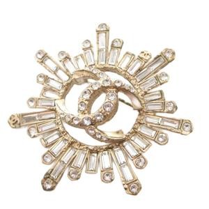 CHANEL brooch pin here mark bijou A17K silver color gold color /FF
