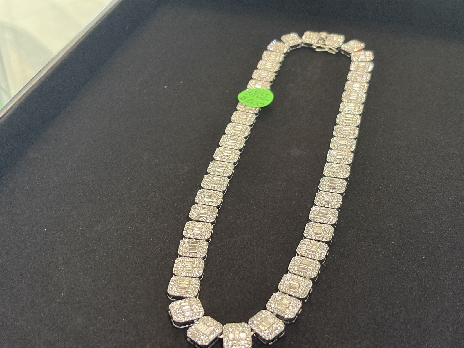 Silver Tone Pavé 925 SILVER VVS MOISSANITE 22 INCH
