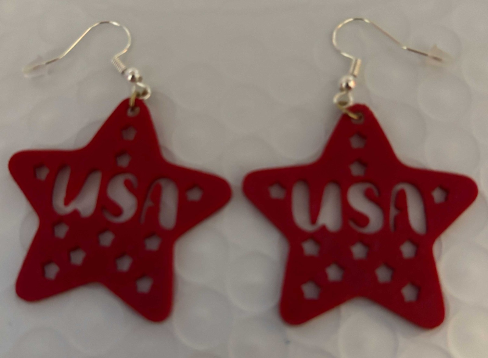 4th of July Earrings 3 Pair Set USA Flag Heart Star Ice Pop Patriotic
