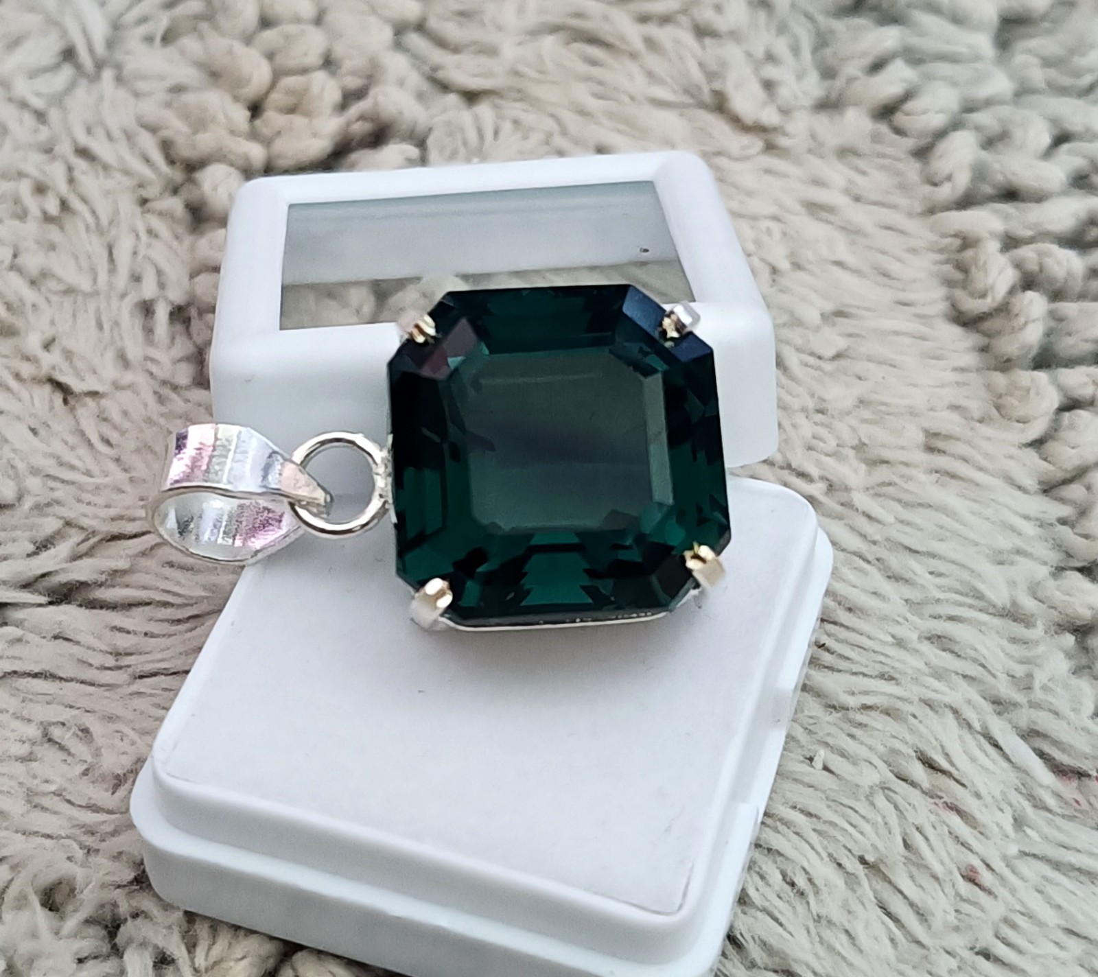 Certified 37.75Ct Natural Paraiba Tourmaline 925 Silver Pendant With SliverChain