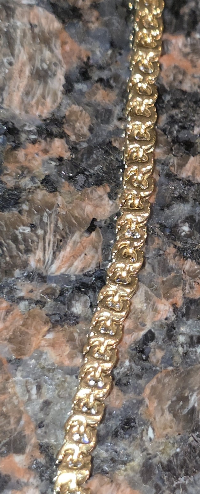 7¼” CZ & Plated Yellow Gold TENNIS BRACELET [no carat stamp]