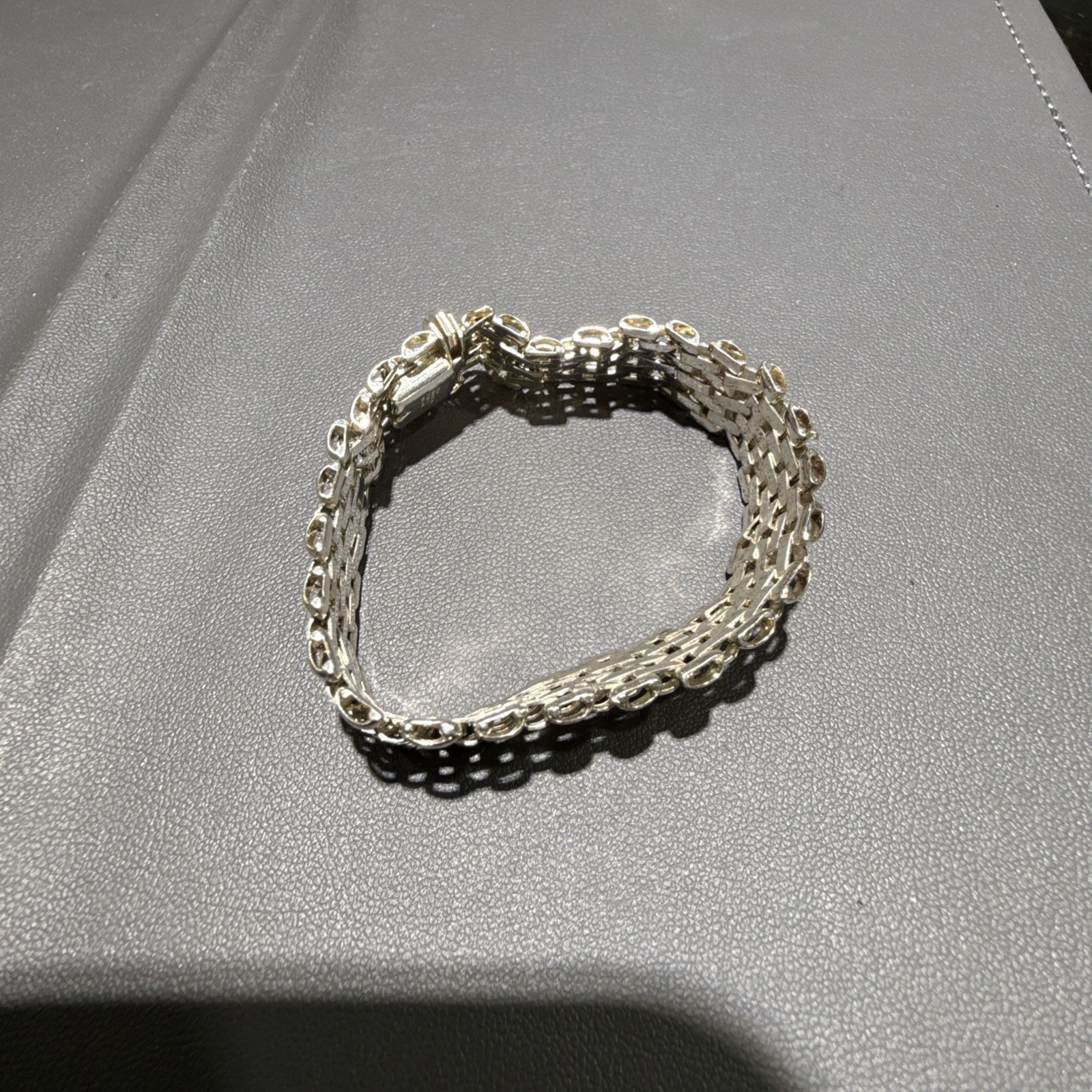 Sterling Silver 7inch 13mm Bracelet 19.7g