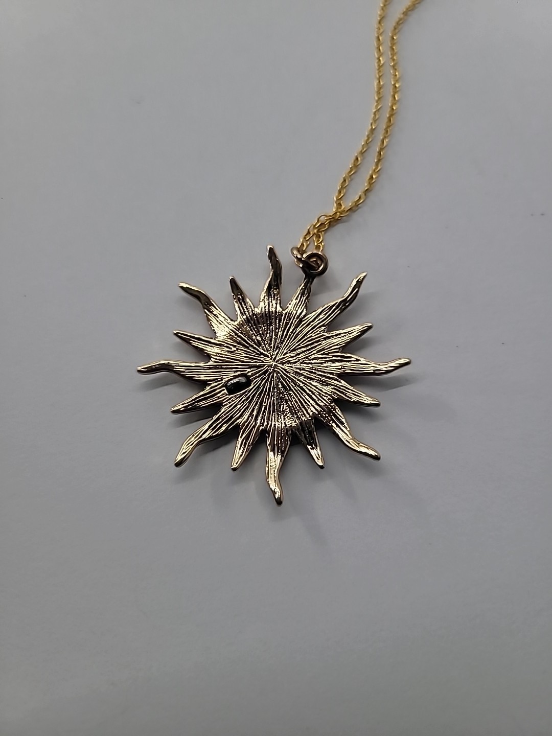 Sun Moon Necklace Gold Tone Celestial Face Pendant Boho Astrology Two Tone