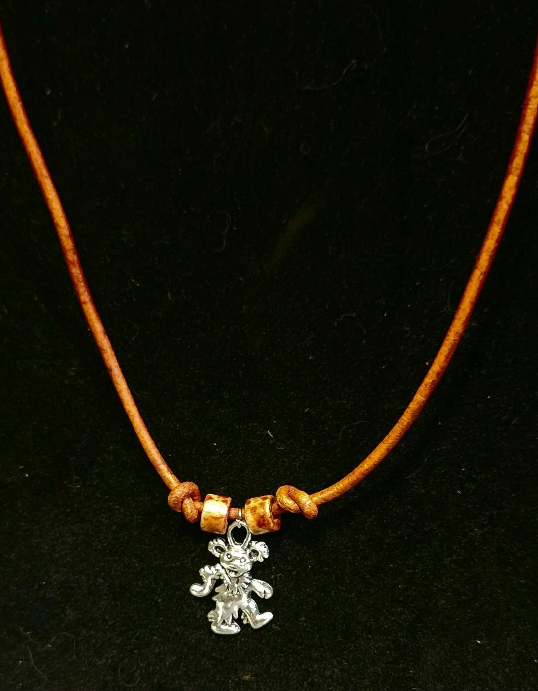 Dancing Bear Necklace, Novelty Necklace, Dead Jewelry, Grateful Dead, Handmade!