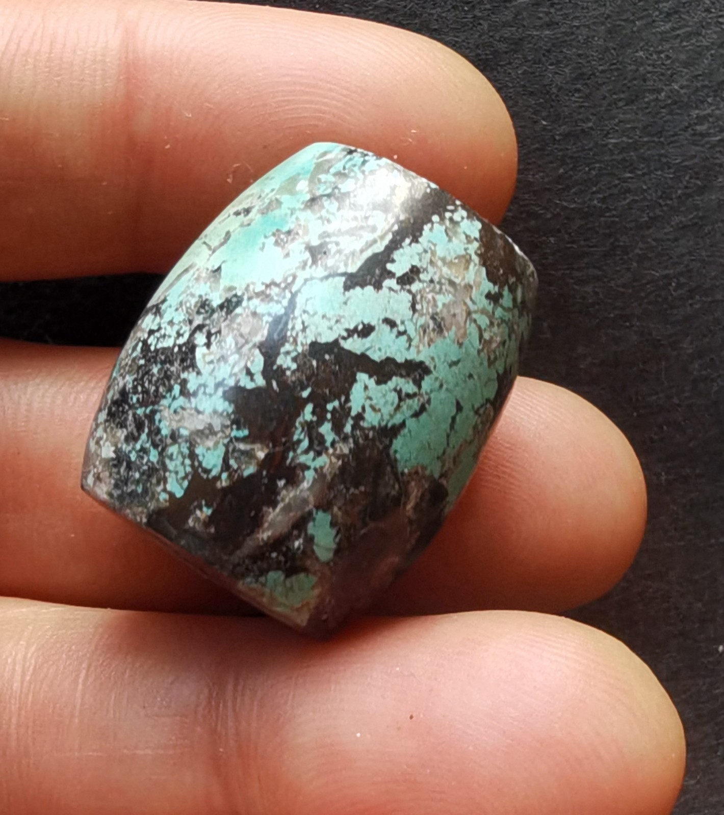 15.7g,barrel Genuine natural rainbow Turquoise stone pendant loose bead