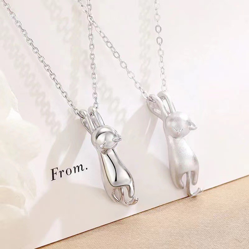 Cat Pendant Necklace Kitty Chain Silver Womens Girl Jewellery Cat Necklace USA