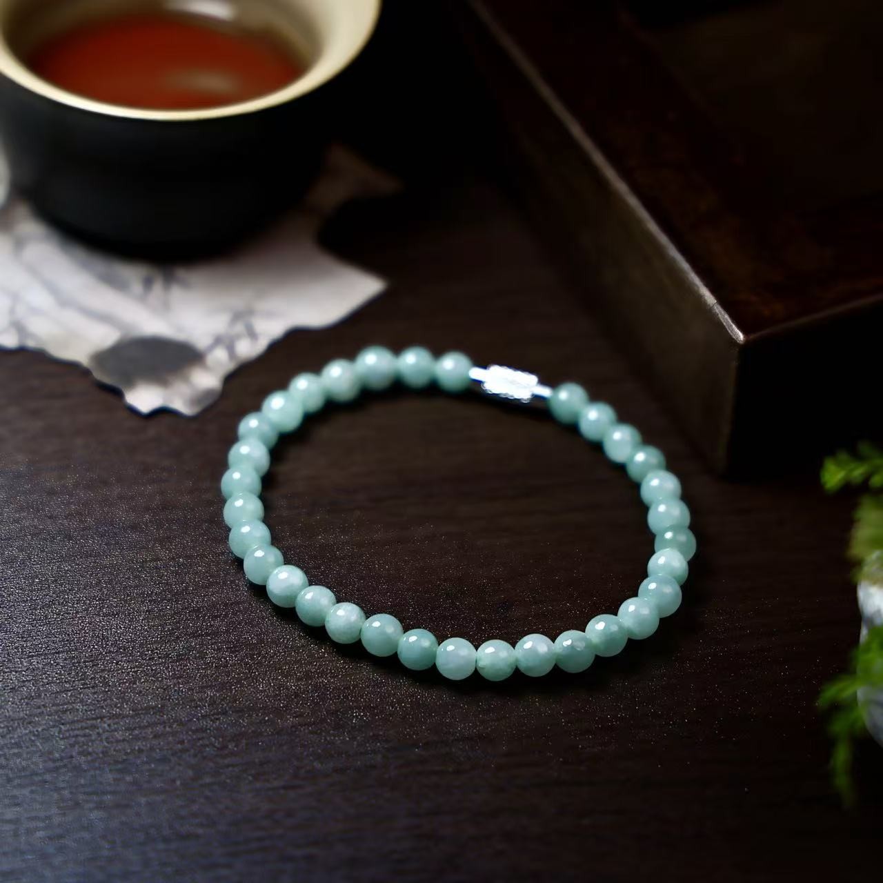 Certified Burma Natural jadeite A-grade ice jade bracelet for women 5mm