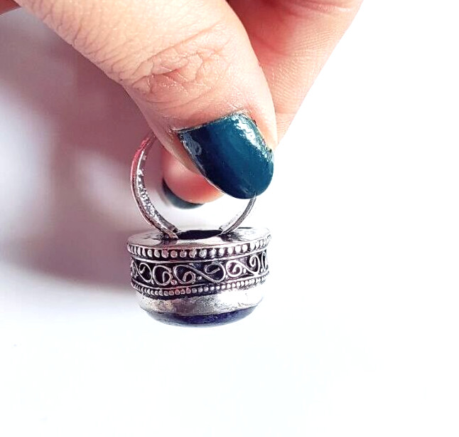 Lapis Lazuli Natural Gemstone Handmade 925 Sterling Silver Ethnic Jewelry Ring