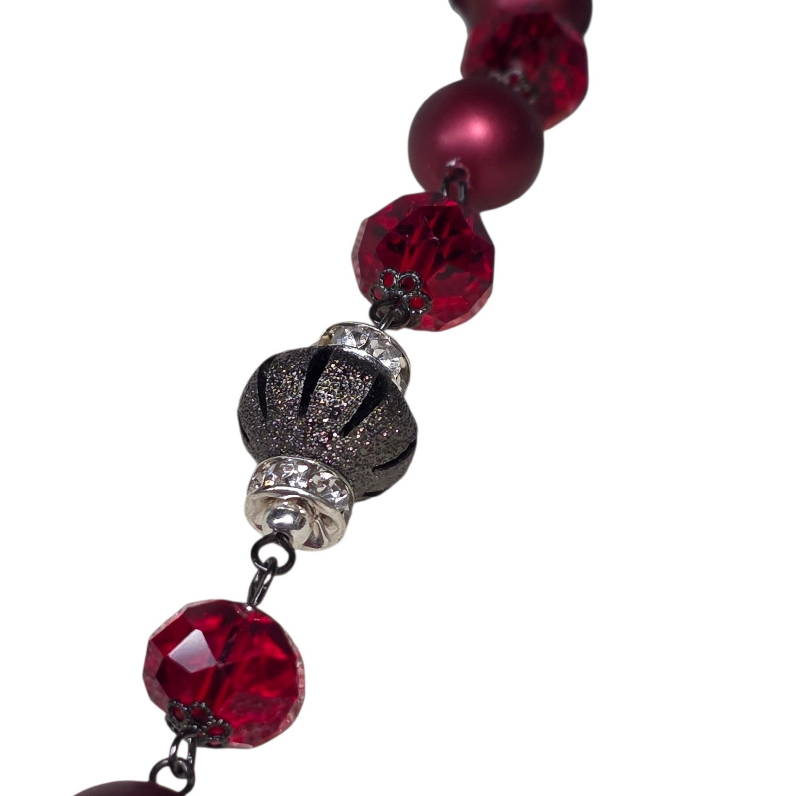 Red Beaded Necklace Costume Jewelry Party Cocktail Statement