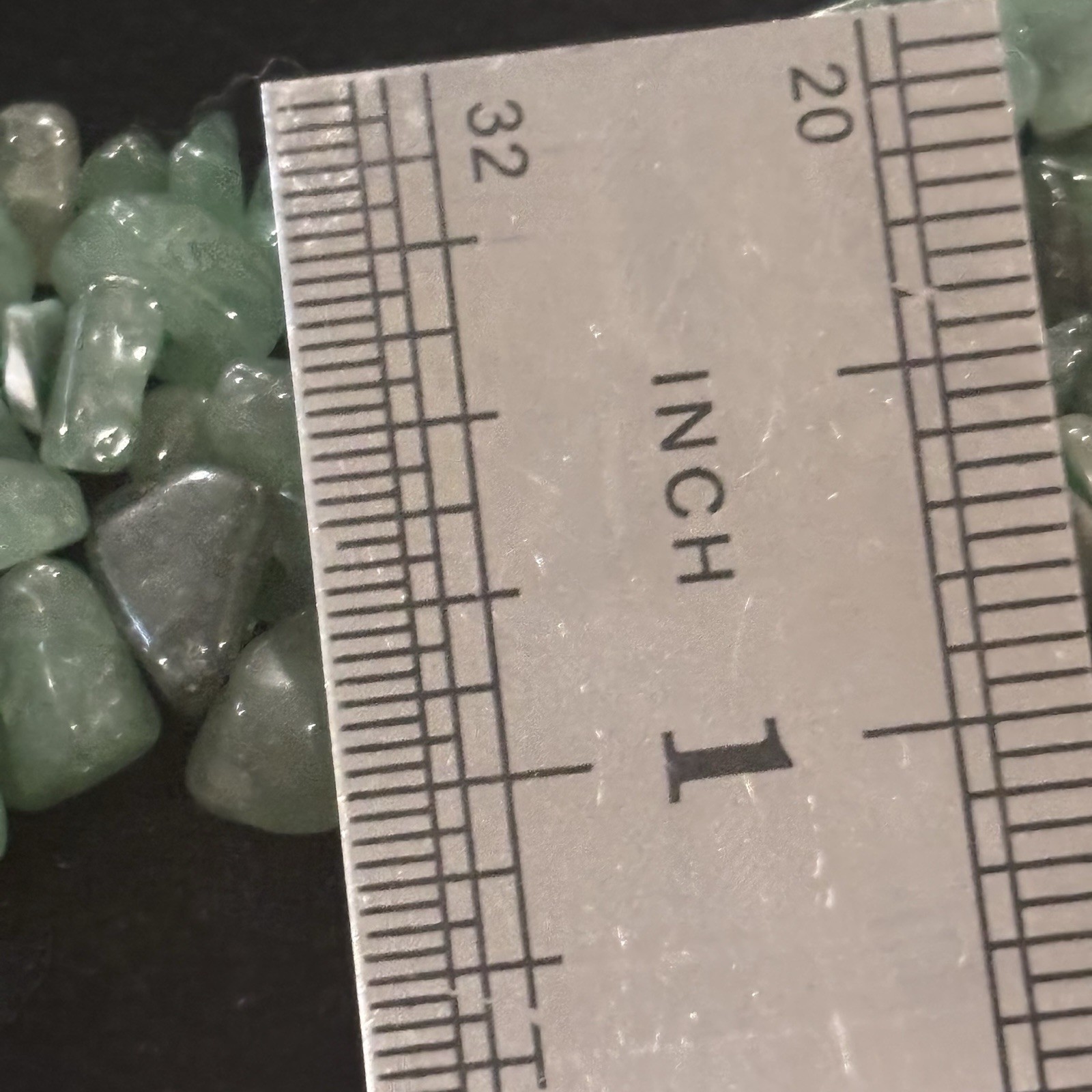 Green Aventurine Chip Necklace Natural Stone 5 Strand Twisted 17” Boho