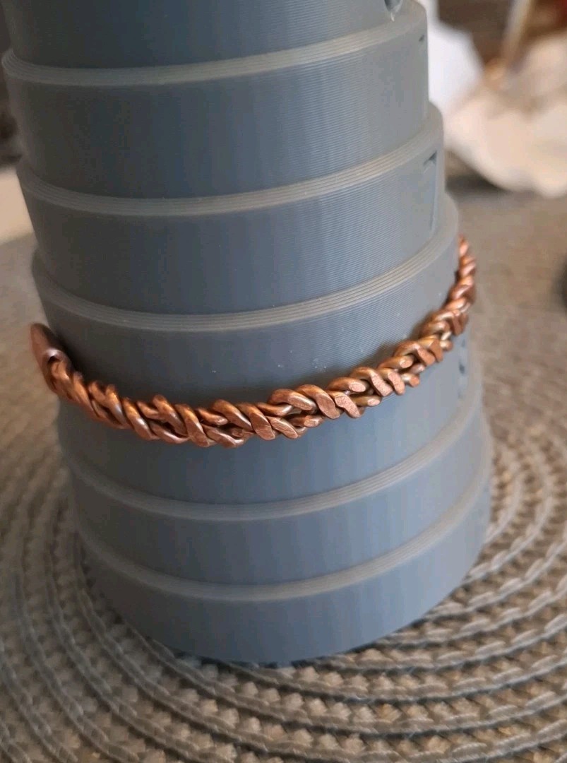 100% Copper Bracelet Handmade Rustic Braided Adjustable. Made In The USA