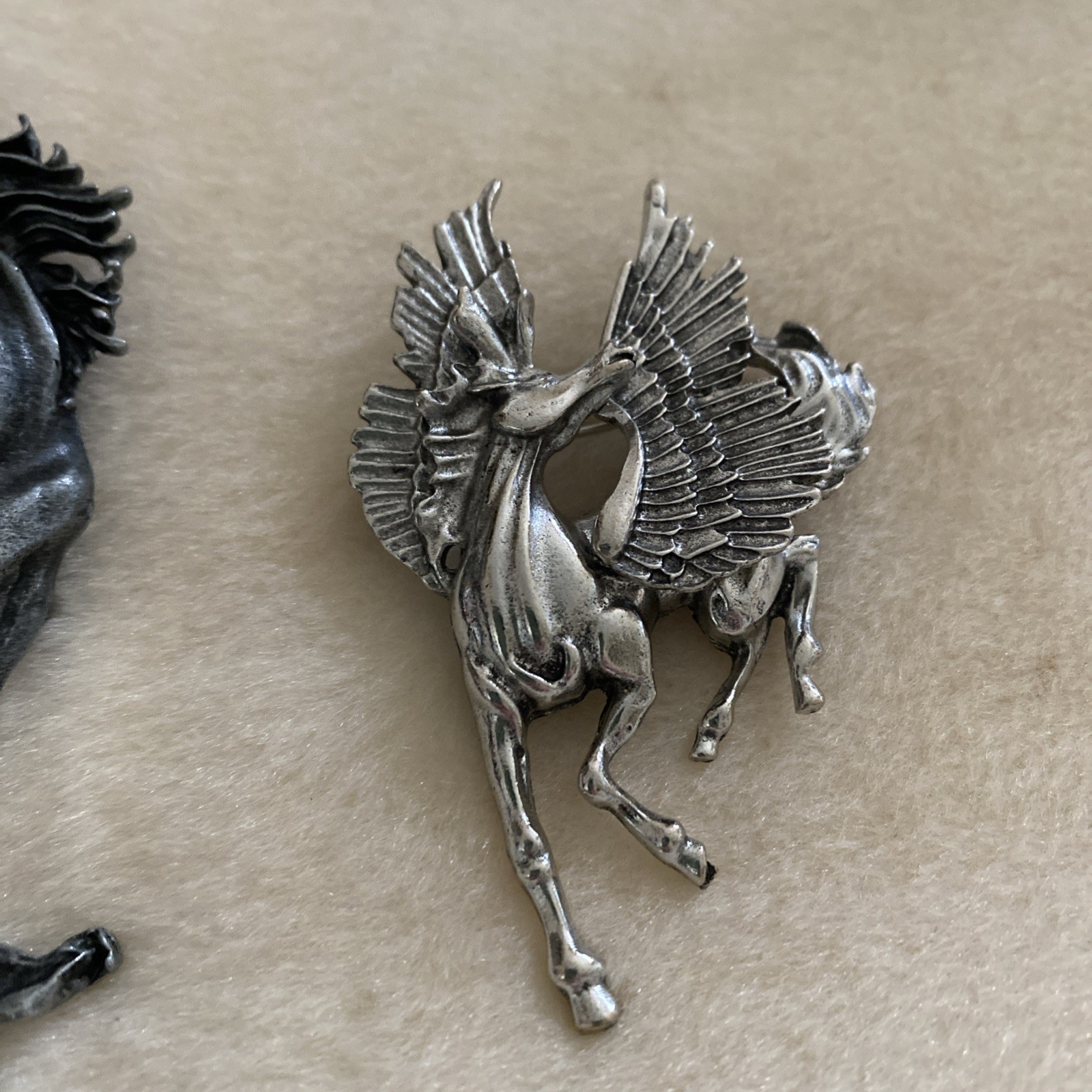 2 x Art Deco Style Vintage Unicorn Brooch Badge & a Pegasus Pin brooch