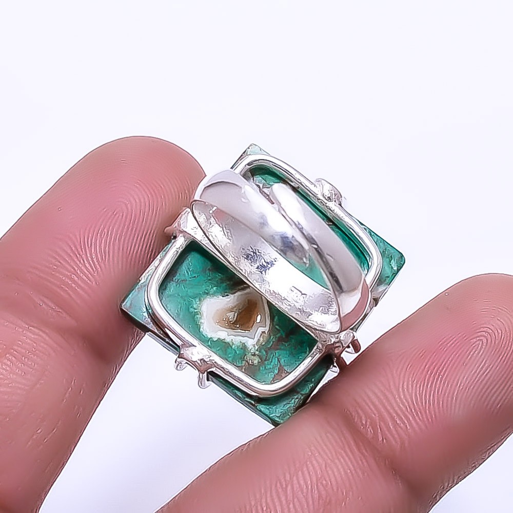 Cuprite Chrysocolla -Africa 925 Sterling Silver Ring s.7 R22, Christmas Gift