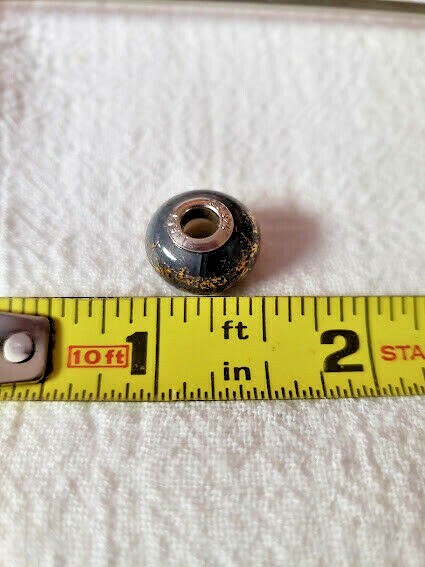 QG Italy 925 Sterling Silver Gold & Silver Color Glass Bead Charm