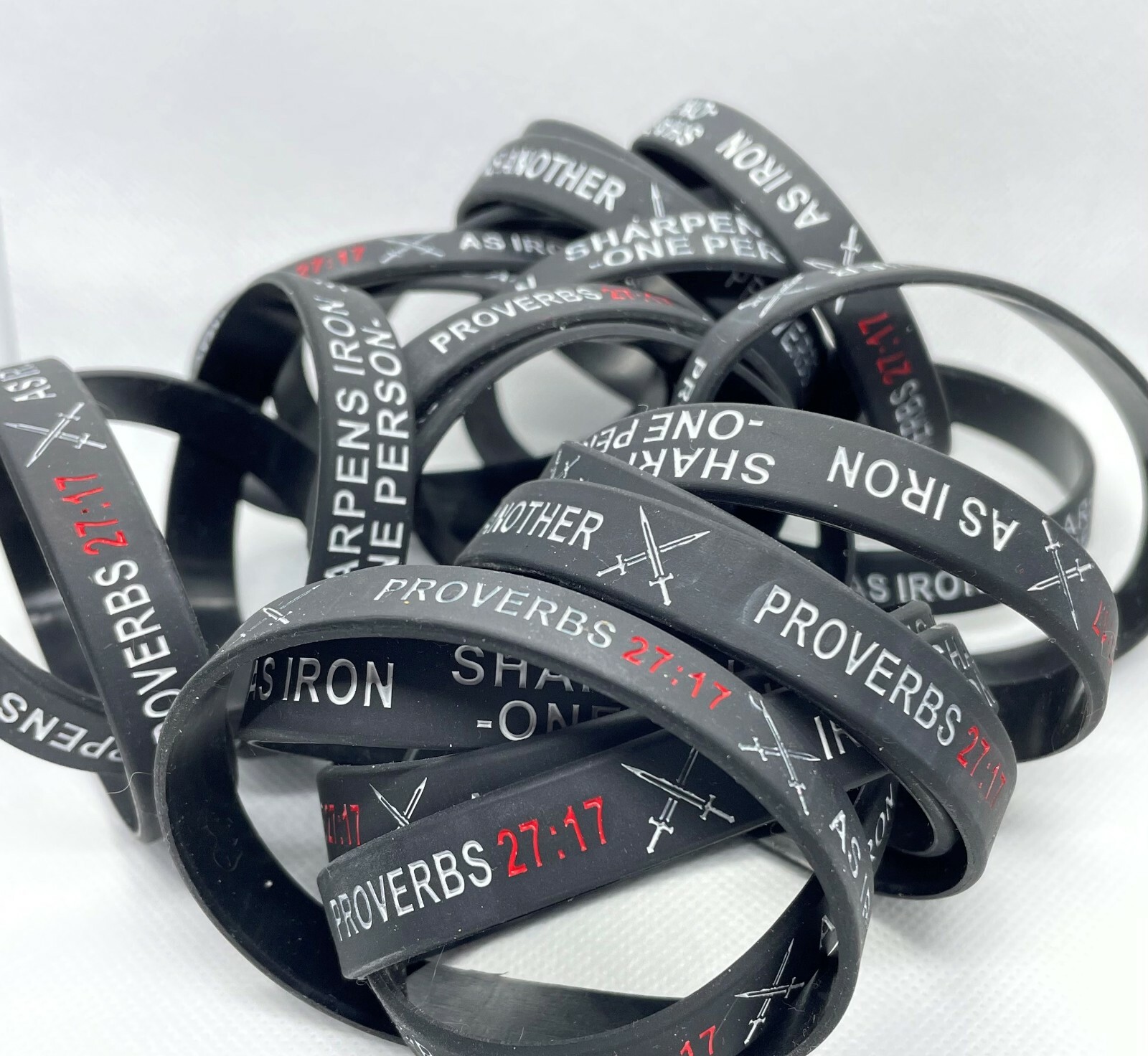 Armor of God Christian Religious Proverbs 27:17 Iron Sharpen Iron Bracelet