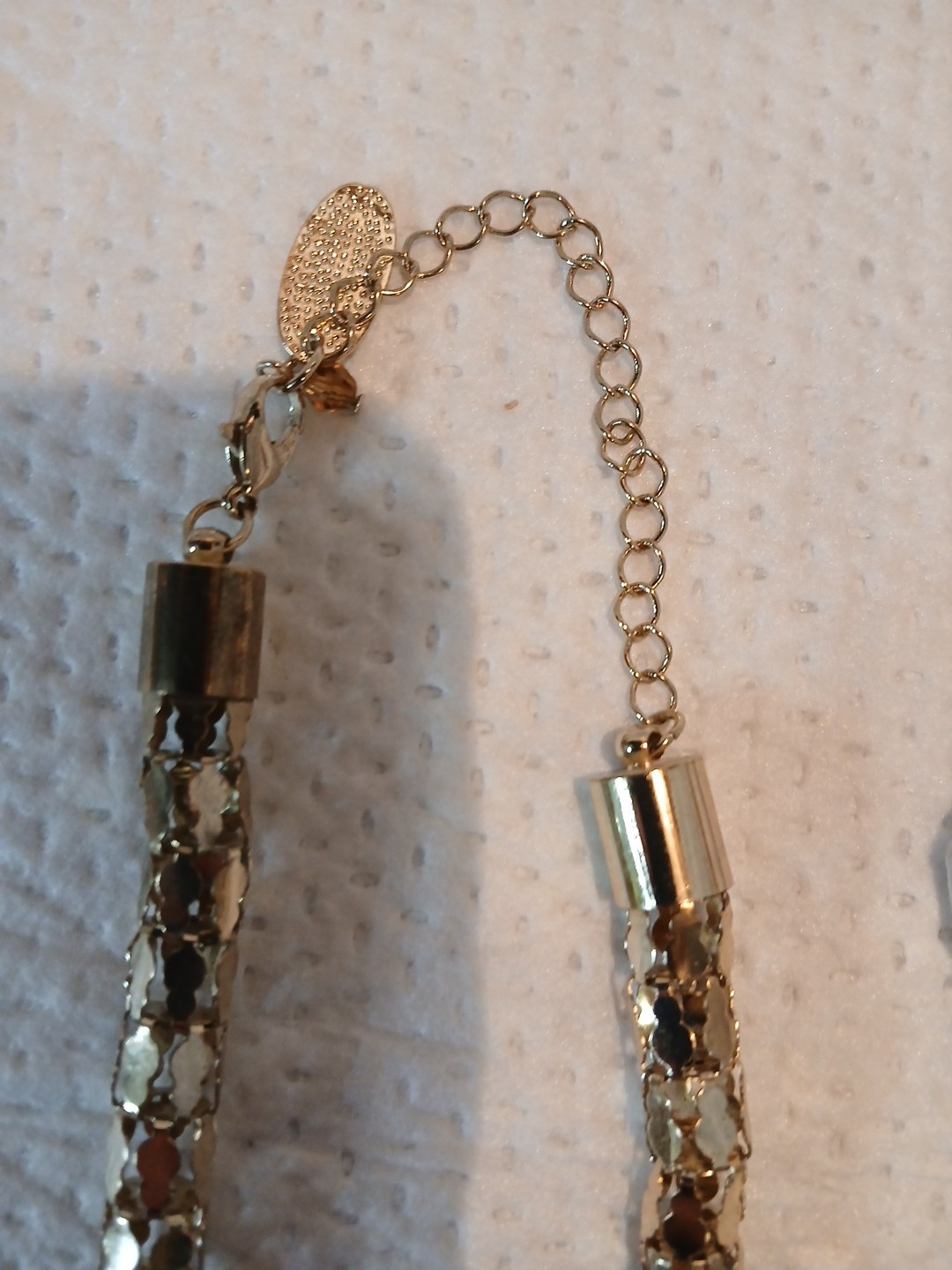 Womens Tie Necklace Repurpose Color Brown & Tan Comes With Broch & Necklace