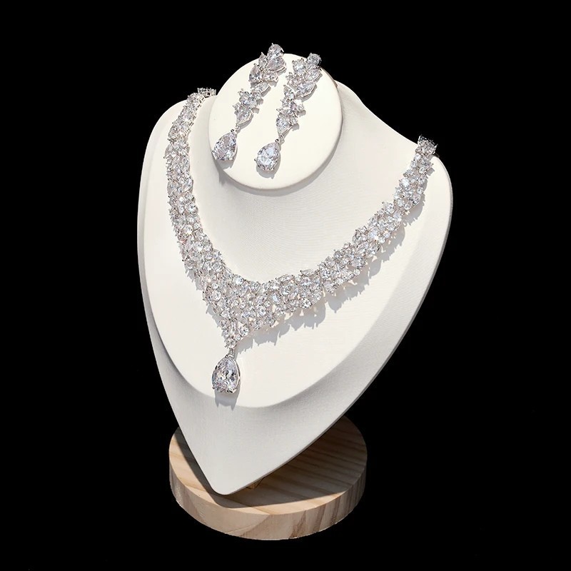 Premium Bridal wedding Jewelry Sets Necklace Engagement Dinner Party Prom