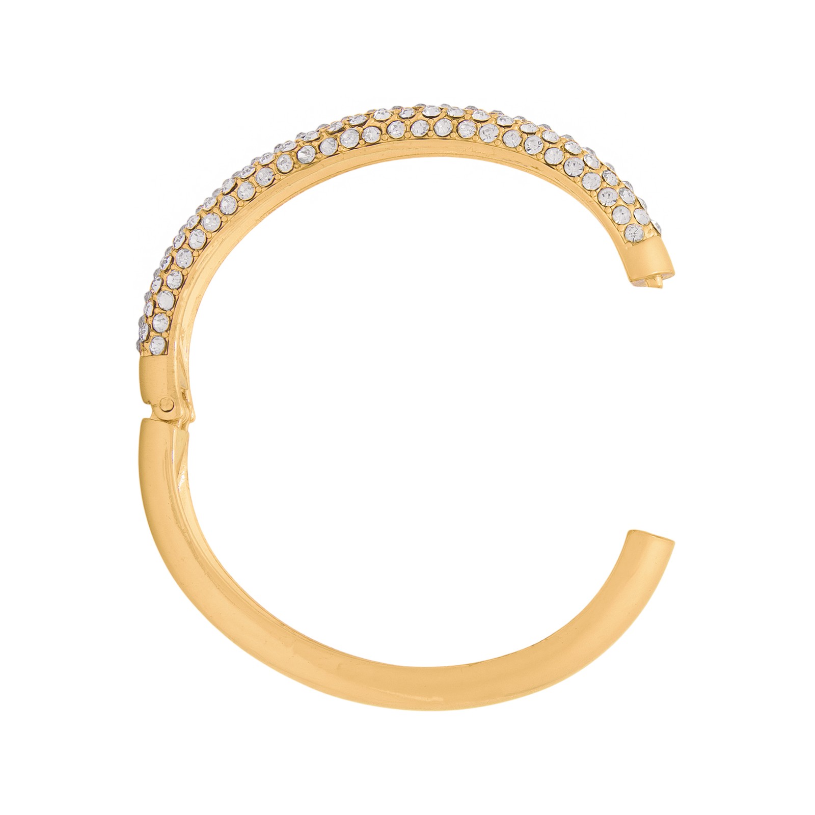 Women’s Gold-Tone Pavé Rhinestone Bangle Bracelet Elegant Statement Jewelry