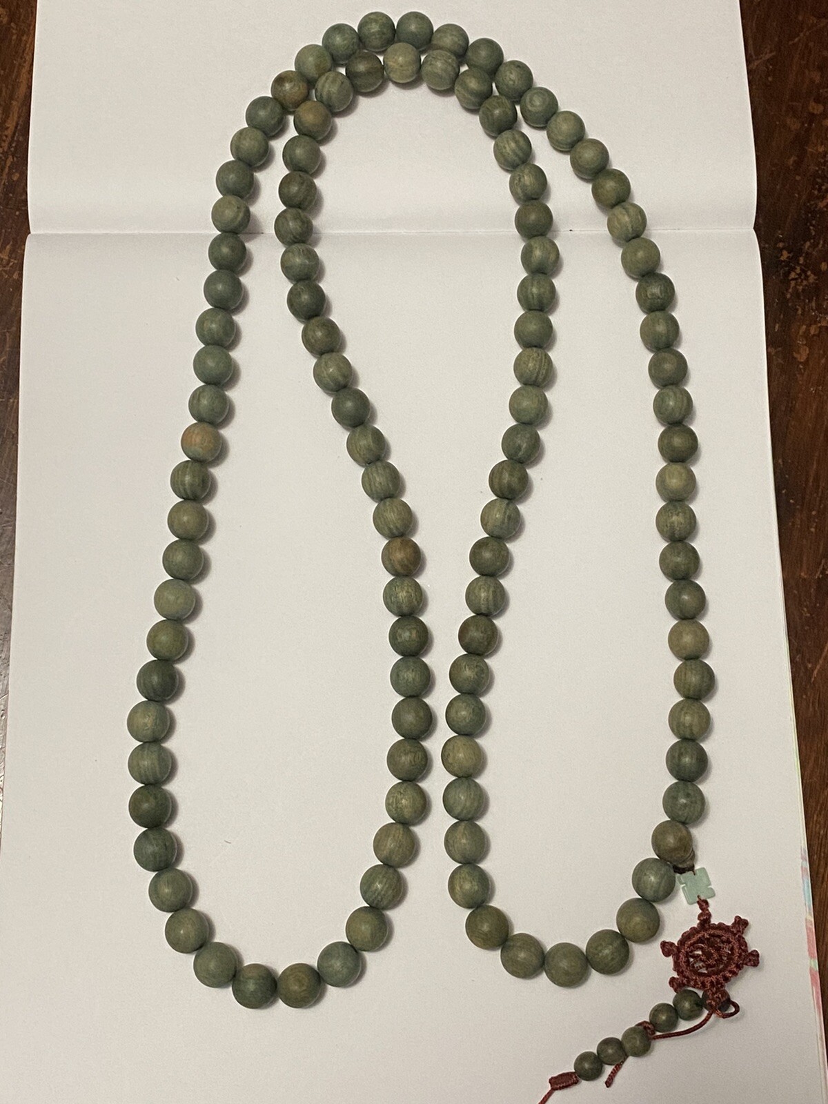 Long car hanging Buddha bead grey green, 108 pieces, 12.0mm, 长款车挂佛珠灰绿色108颗/260
