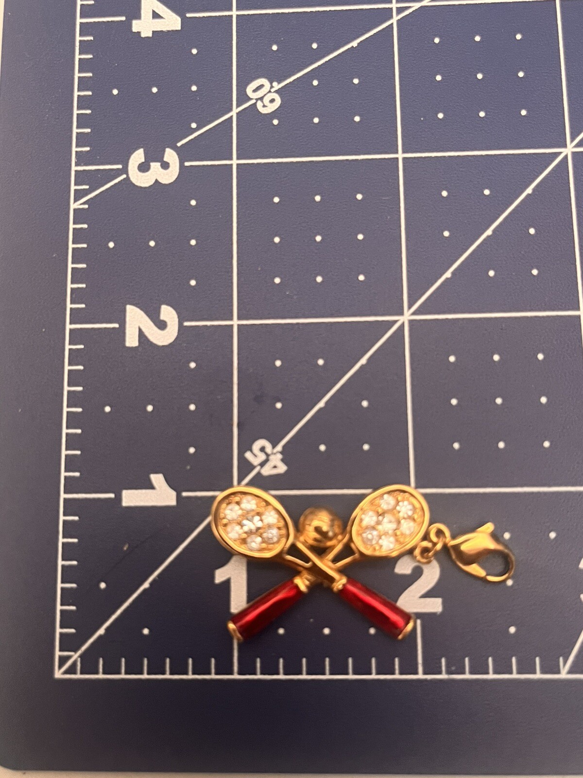 Swarovski Savvy Tennis Double Racket Crystal Charm On Original Card.