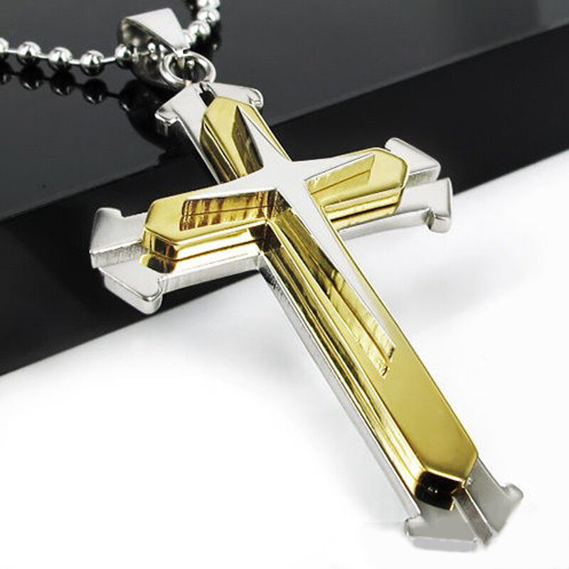 Men’s and Women’s Stainless Steel Necklaces Cross Pendant Necklaces Whit Chain