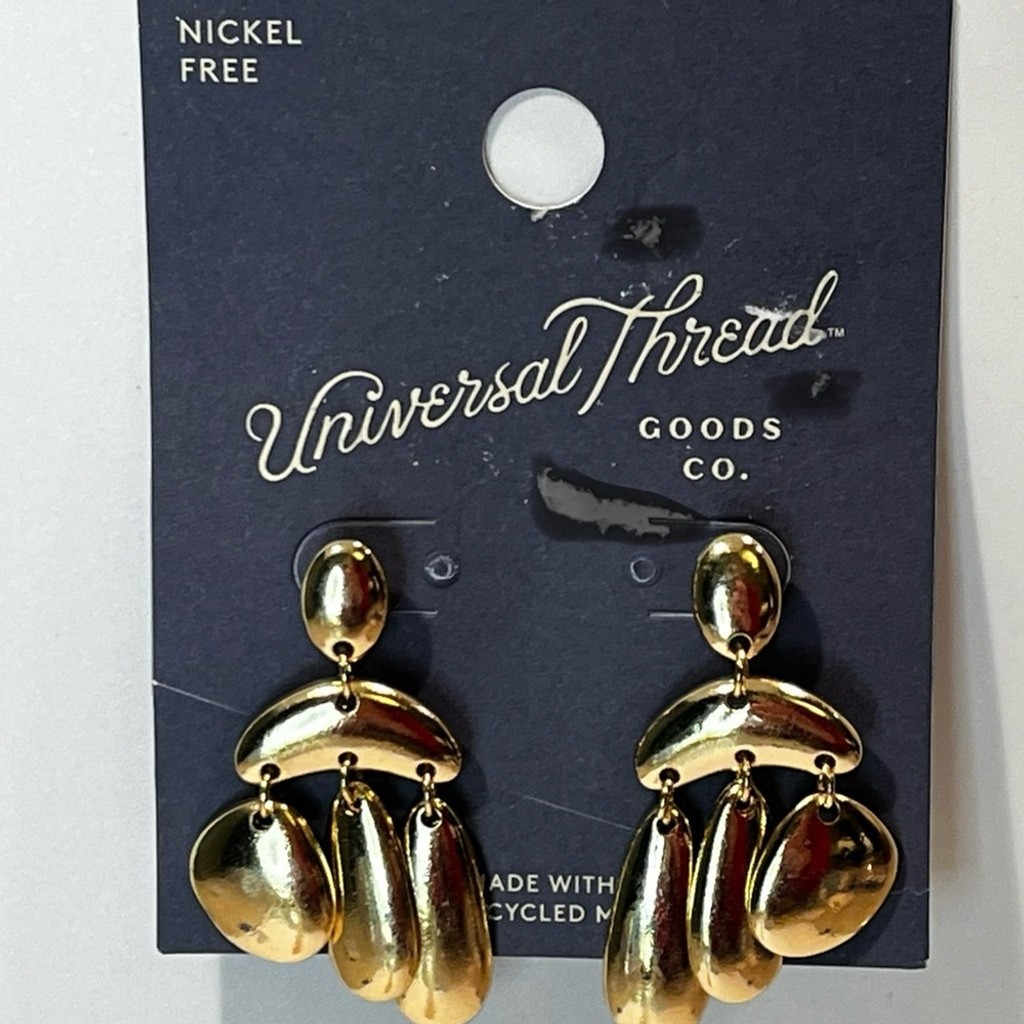 Universal Thread Shiny Gold Teardrop Earrings