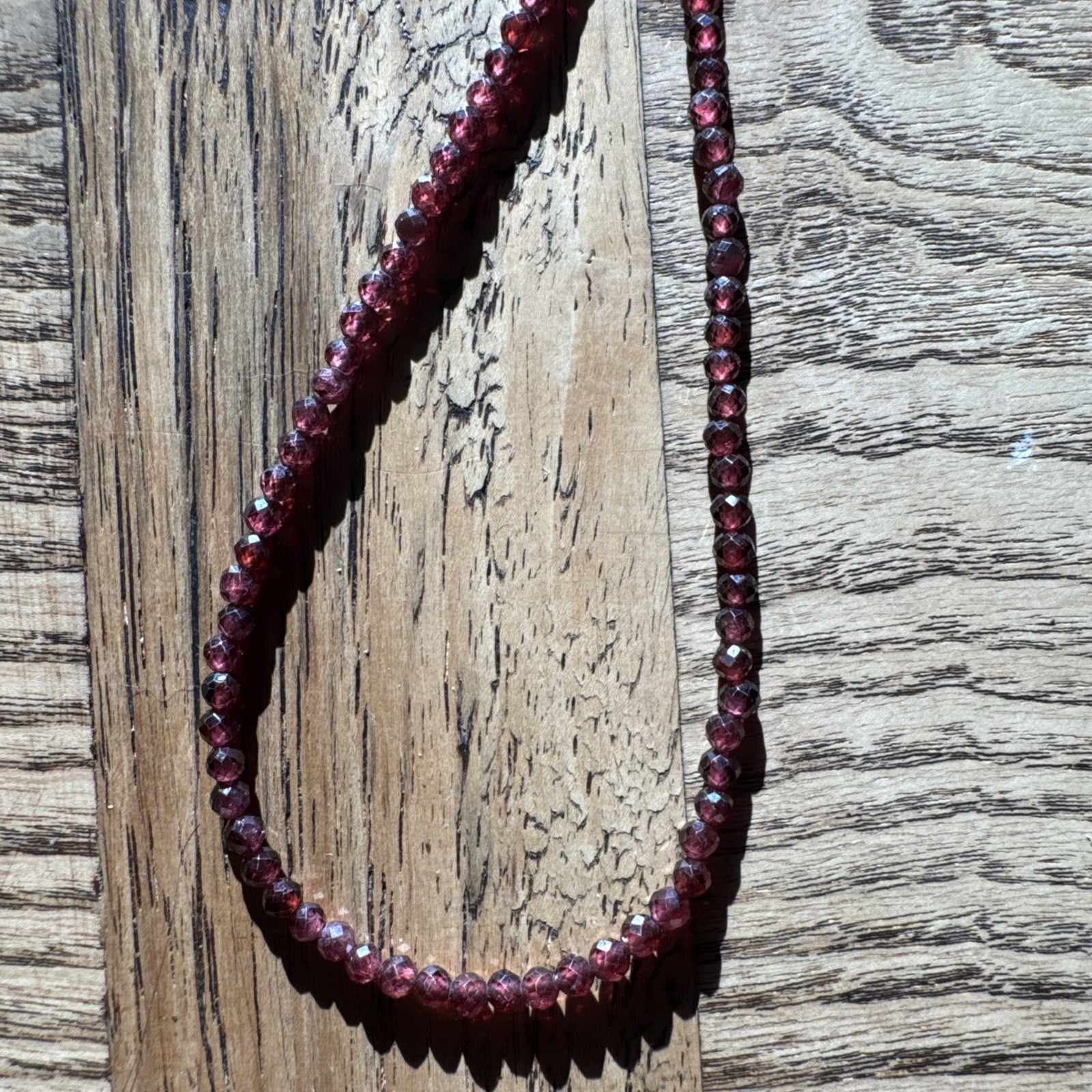 40cm/17.76in 3mm Wine Red Garnet Bead Necklaces