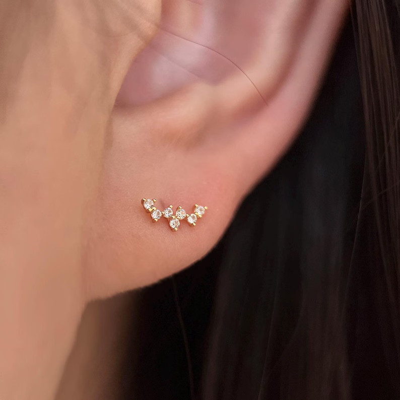 2.18Ct Round Cut Simulated Diamond Stunning Stud Earrings 14k Yellow Gold Plated