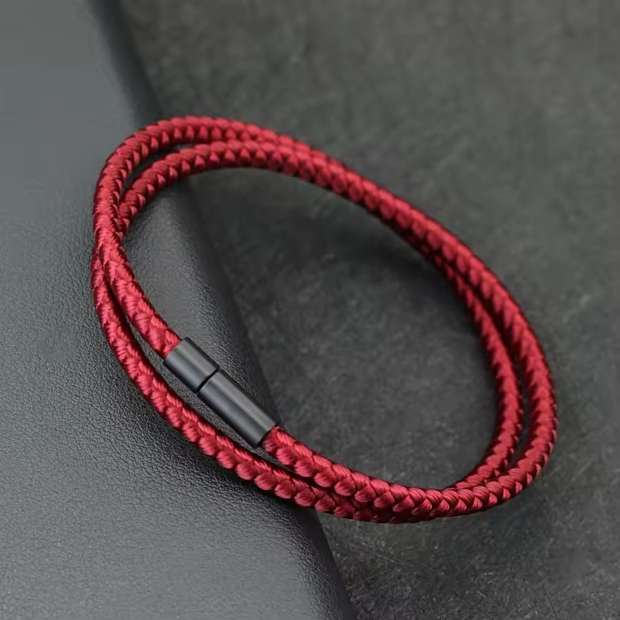 Men Minimalist 4mm Rope Bracelet Handmade Braided Ethnic String Gift Multi Color