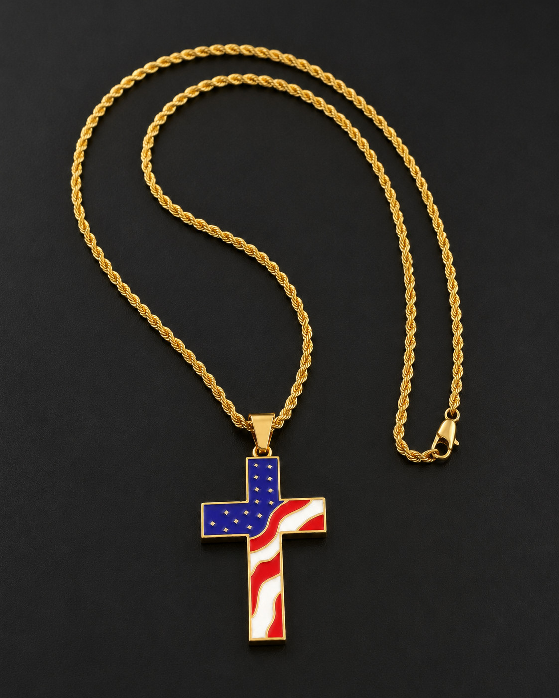 cross pendant us flag