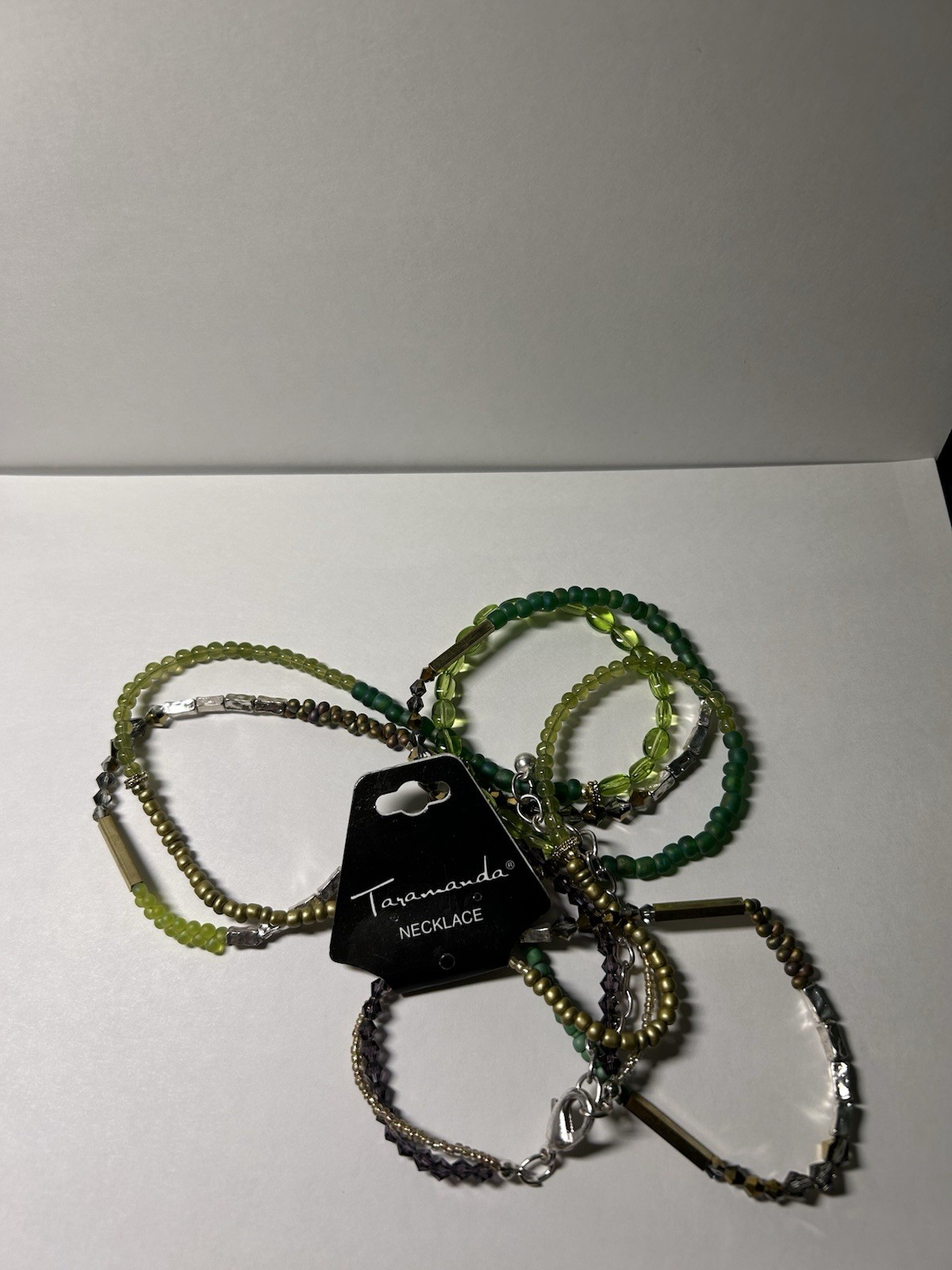 Taramanda Multicolor Layered Glass Beaded Ball Chain Necklace Fashion Costume