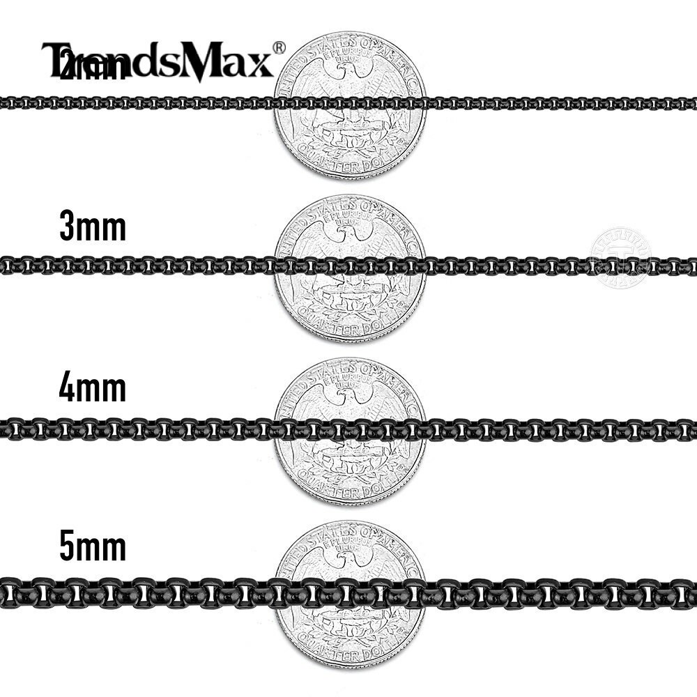 2/3/4/5MM Round Box Link Chain Necklace Gold Plated Choker 16-36″ For Men Boy
