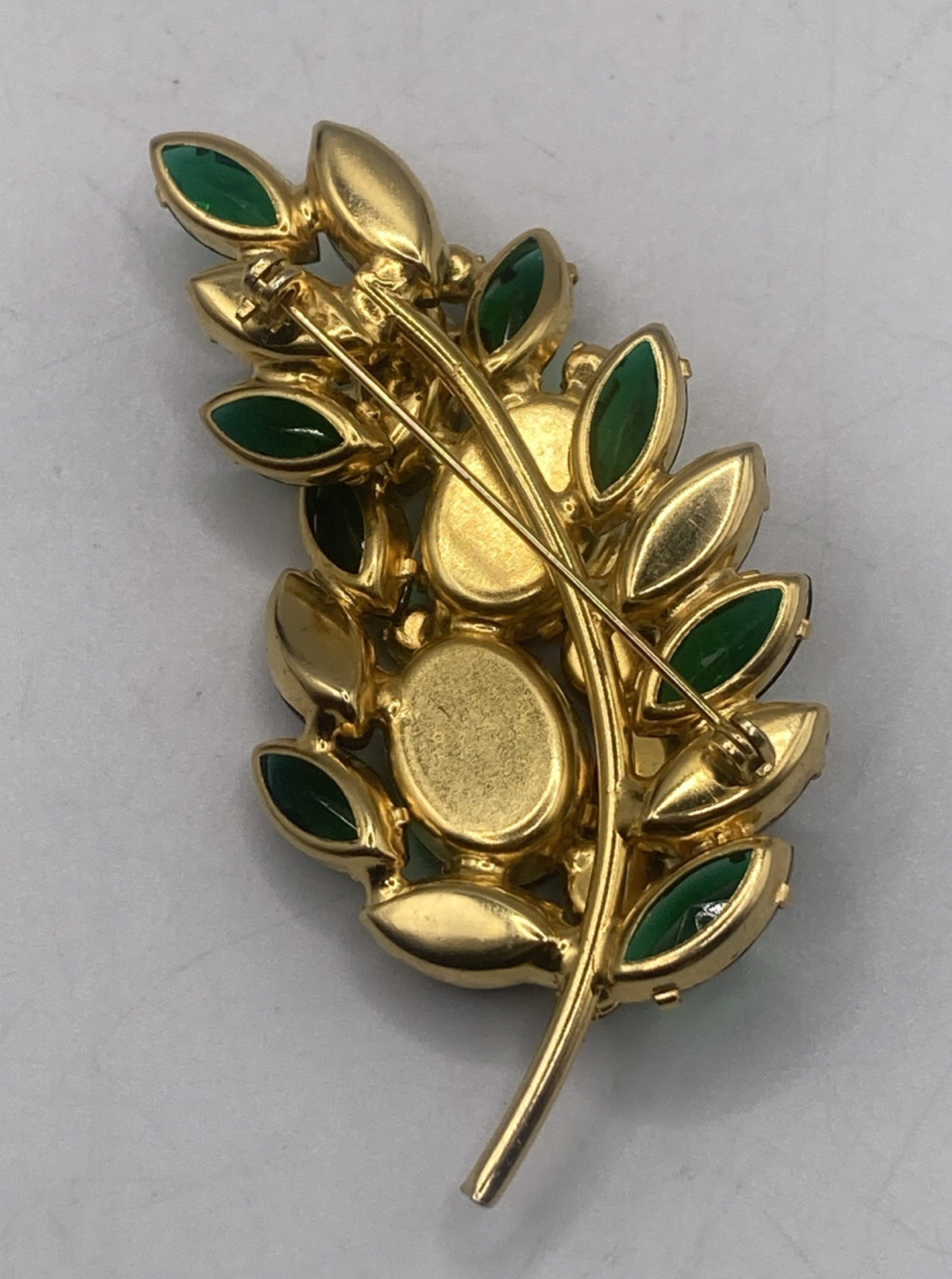 Vintage Juliana D&E Blue Green Rhinestone Brooch Scarab Glass 1960s 3”