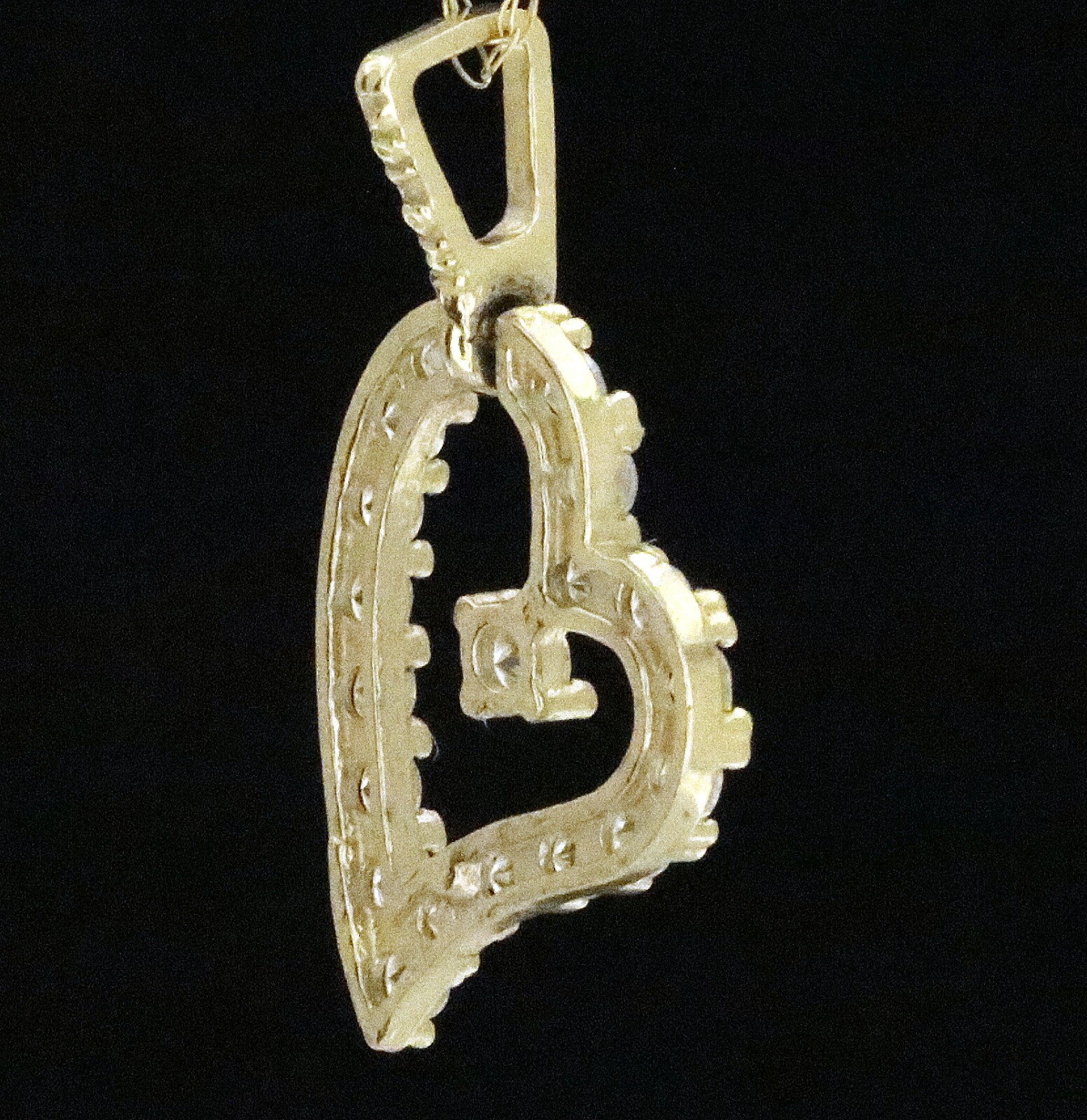 10K Y/Gold 1.0 gr Pendant “Heart” 13x23mm With CZ #587