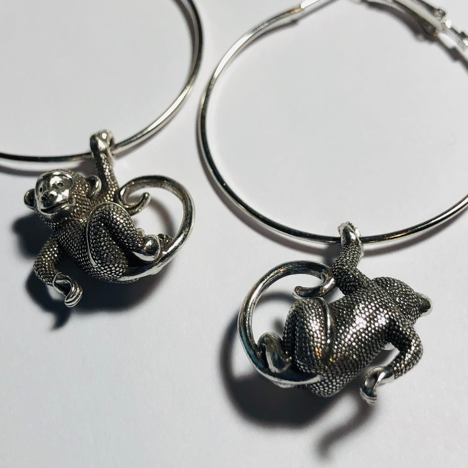 Brighton large custom monkeying around earrings on non branded hoops