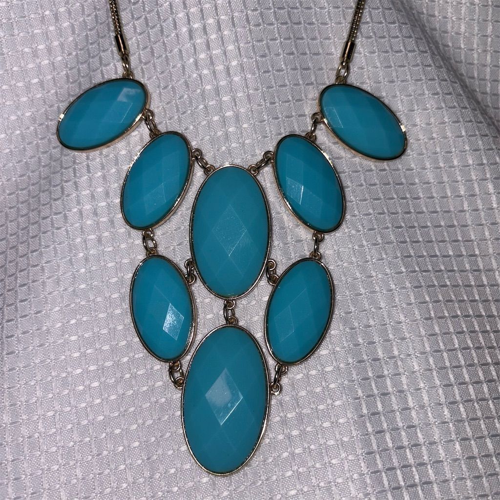 Mark Blue Bib Necklace Faux Turquoise Statement Adjustable 18″-20.5″