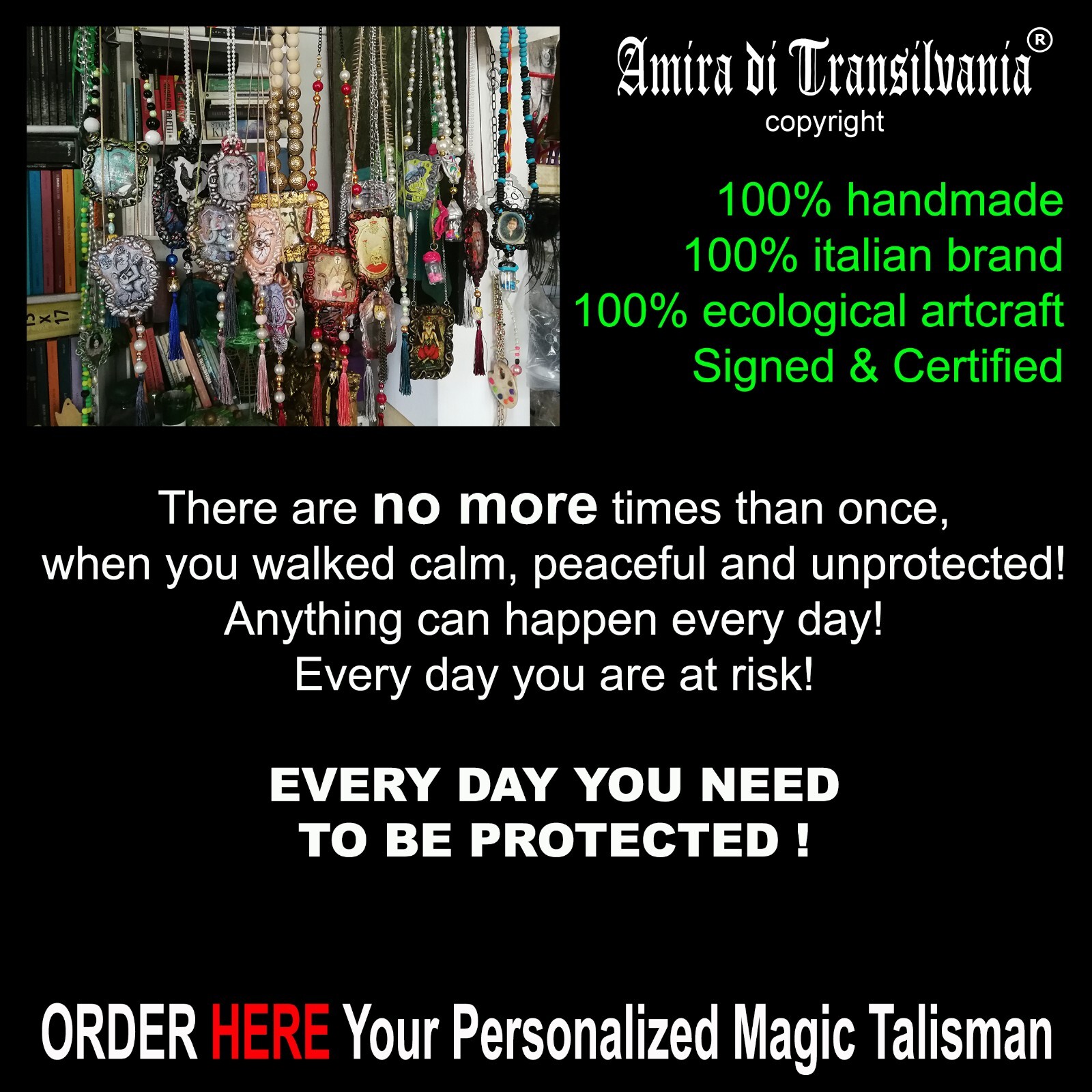 Talisman Protection Evil Eye Demon Amulets Pendant Necklace Charms Witch Jewelry