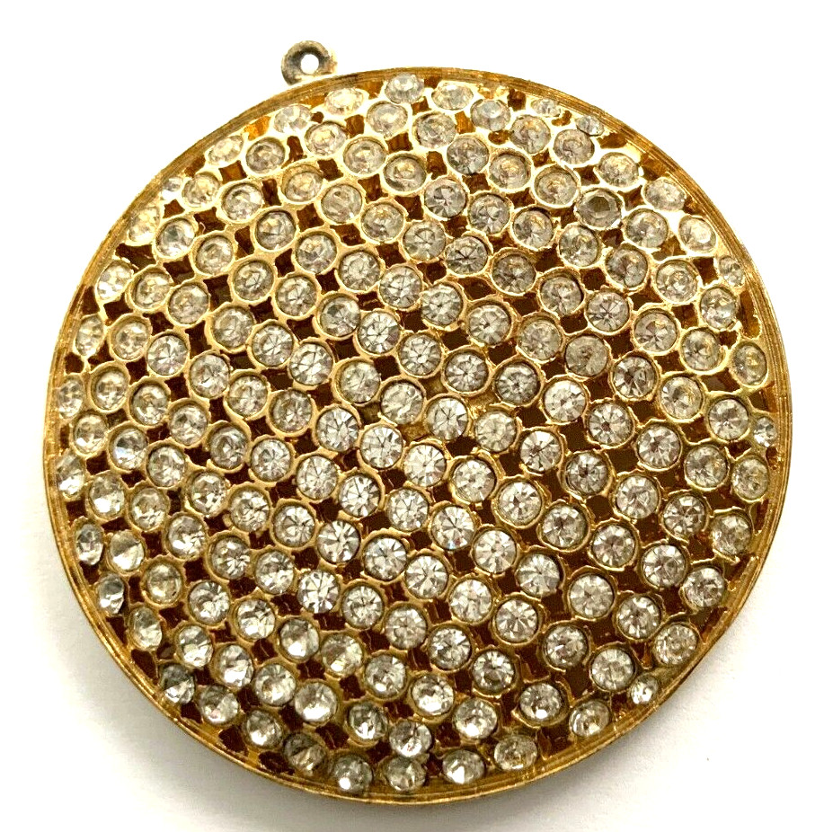VALENTINO CRYSTAL EMBELLISHED GOLD TONE PENDANT