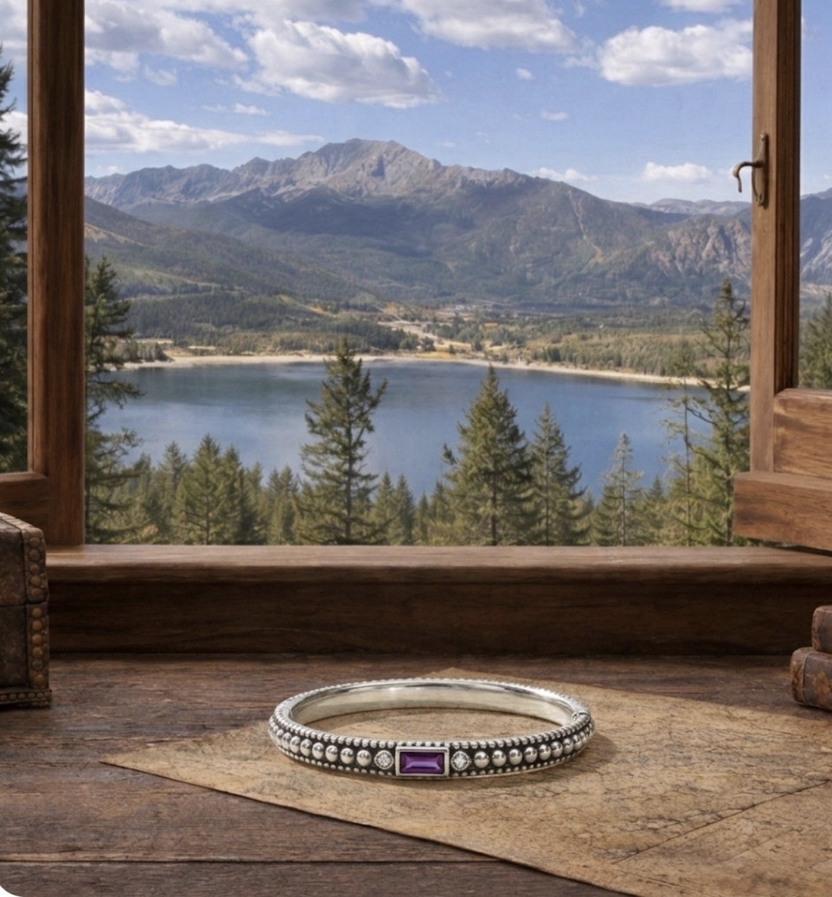 Brighton PRETTY TOUGH Gem Bangle Style JF021A Amethyst List $88 NWT Gift for Her