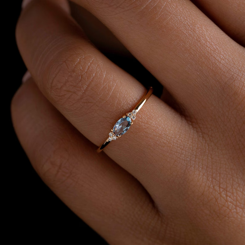 2Ct Round Simulated Blue Diamond Women’s Engagement Ring 14k Gold Over Silver