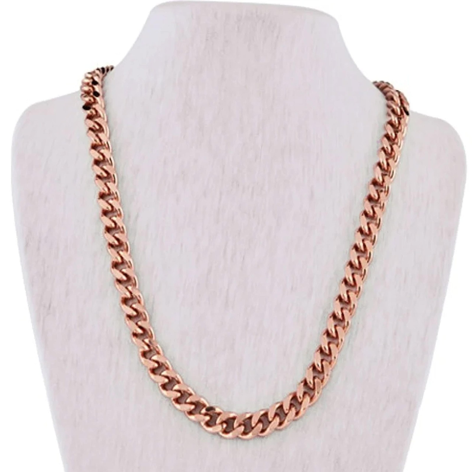 Pure Copper Cuban Link Necklace Heavy Solid Statement Jewelry Chain 24″ Unisex