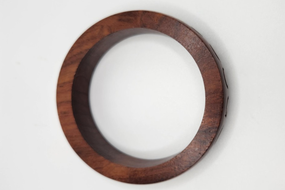 Wood and Brass Boho Style Bangle Bracelet