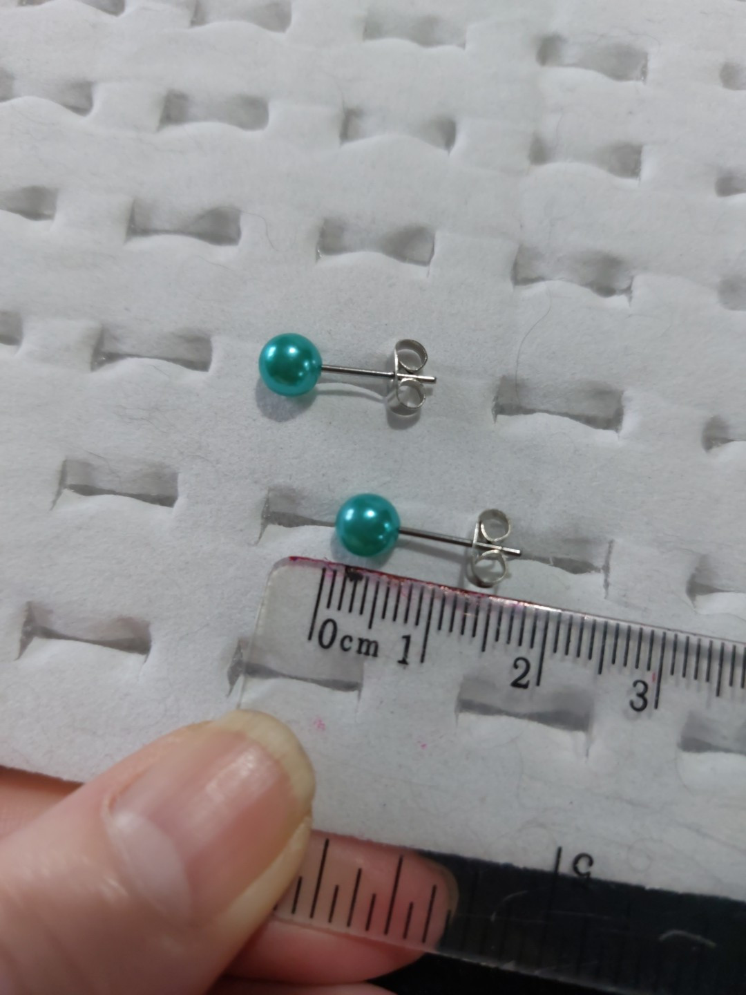Blue/green Ball Stud Earrings 5mm (D84) New
