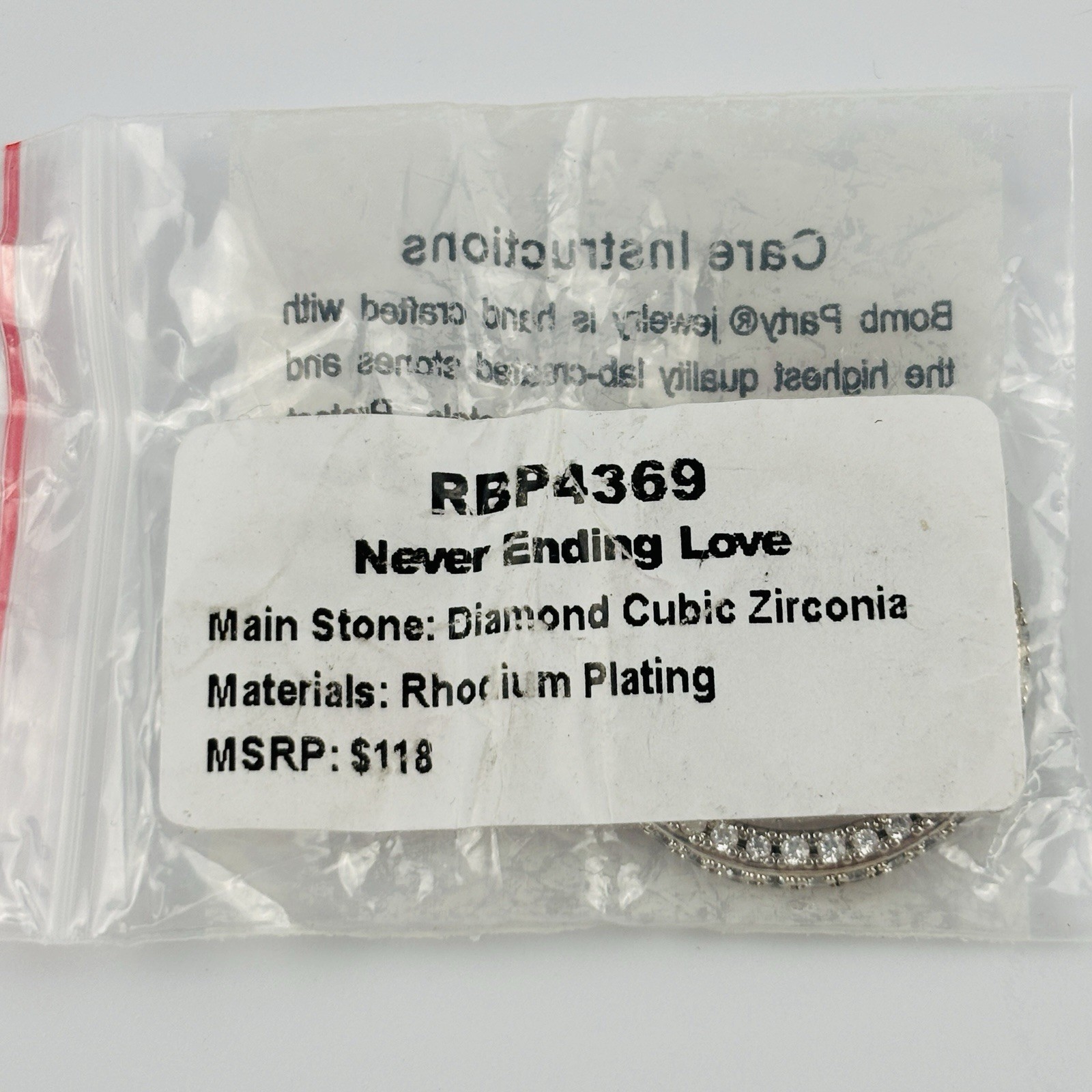 Bomb Party Never Ending Love RBP4369 Rhodium Plating Ring Size 11