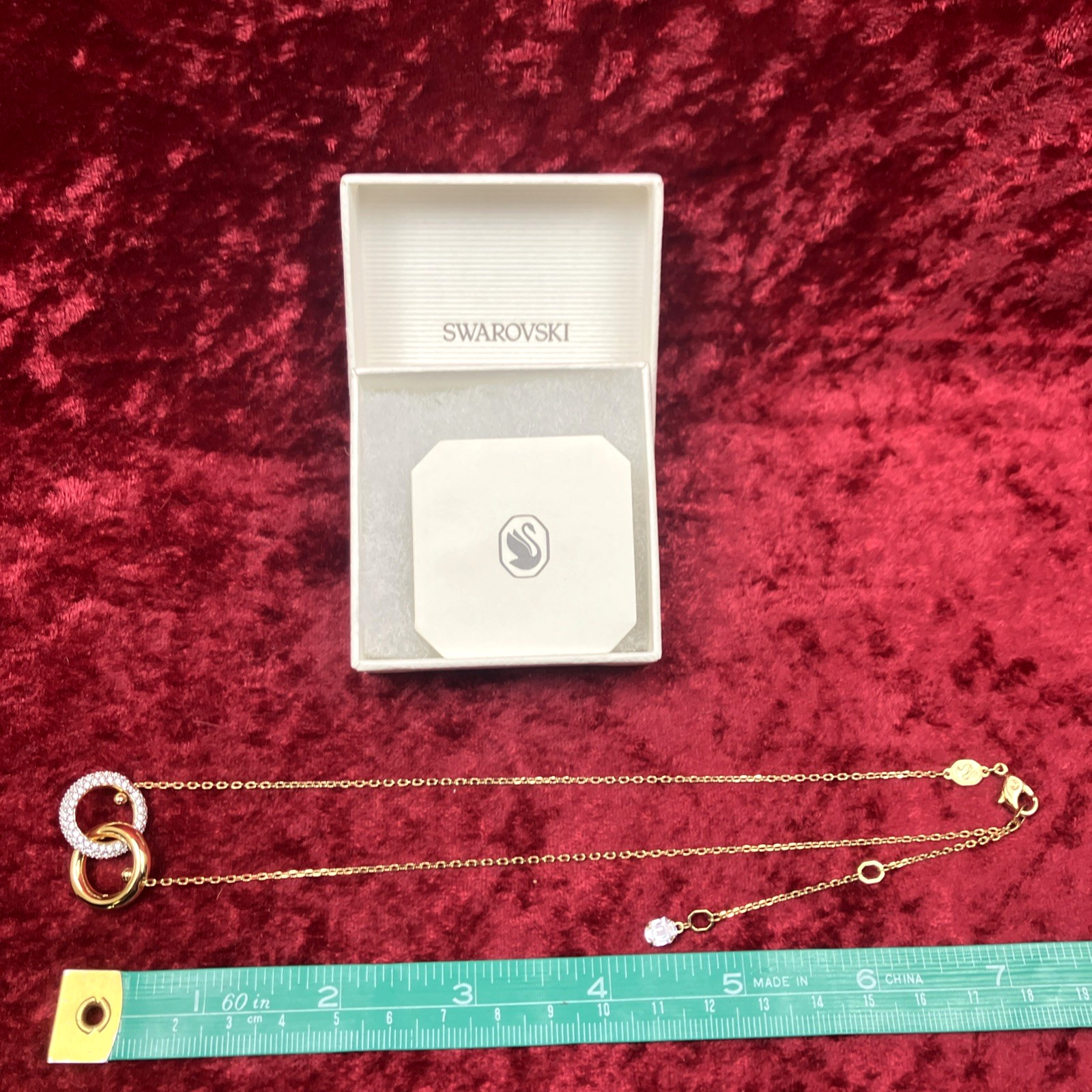 Swarovski Dextera Interlocking Loop Pave Pendant Necklace NIB RP $189