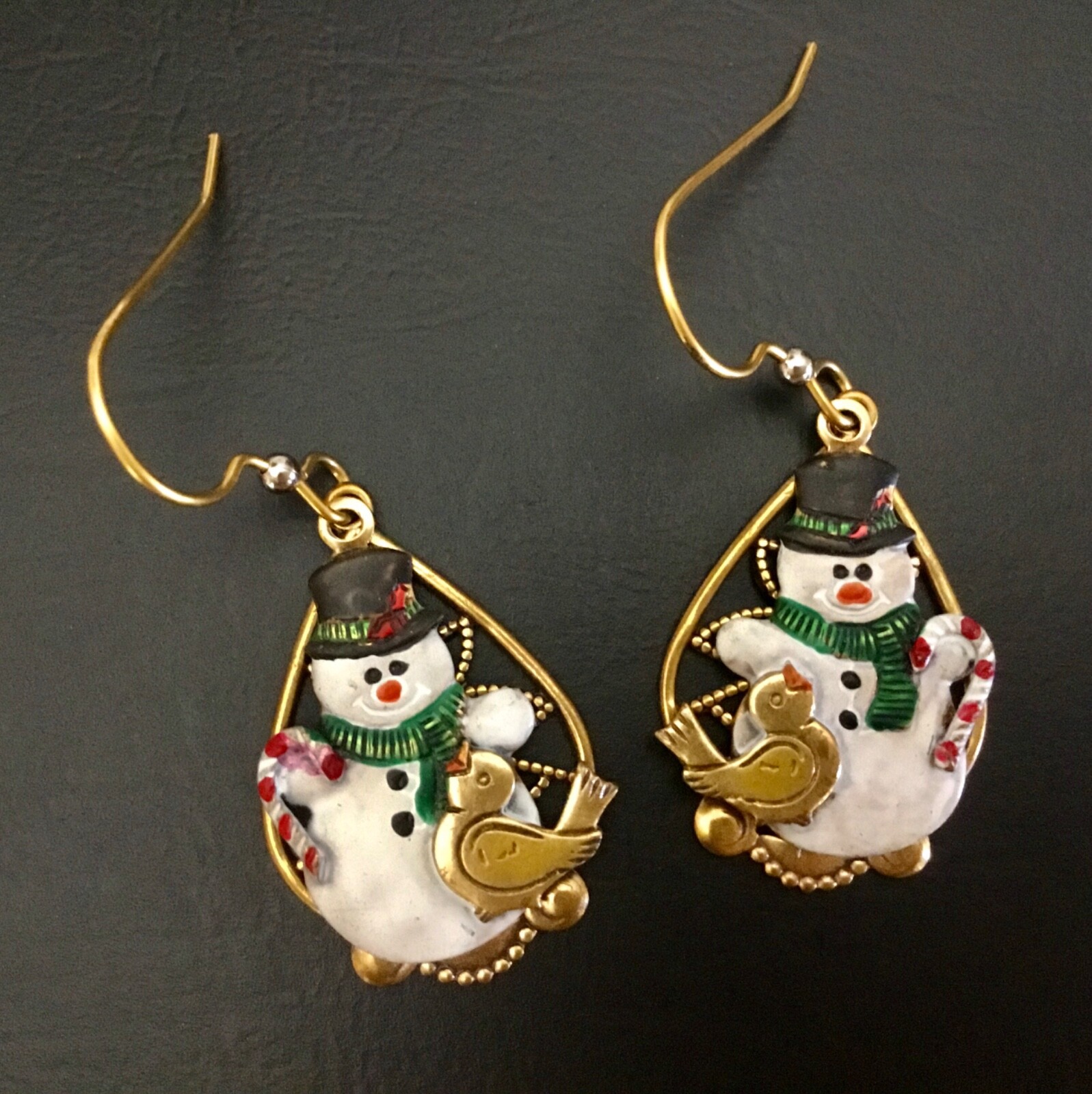 Christmas Earring Lot Multicolor Rhinestone Snowflake Holly & Berries Snowman