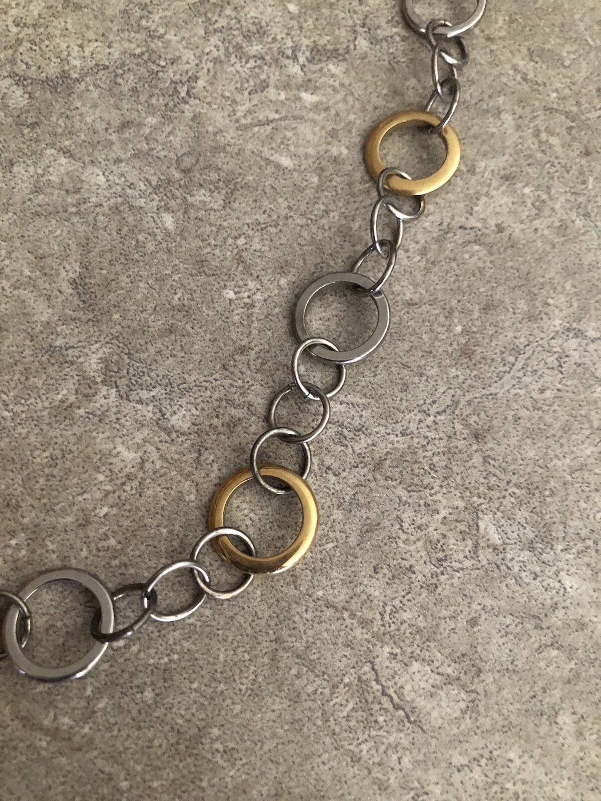 Lia Sophia Silver & Gold Necklace EUC 16″-19″ Unknown Name – looks like Debbie