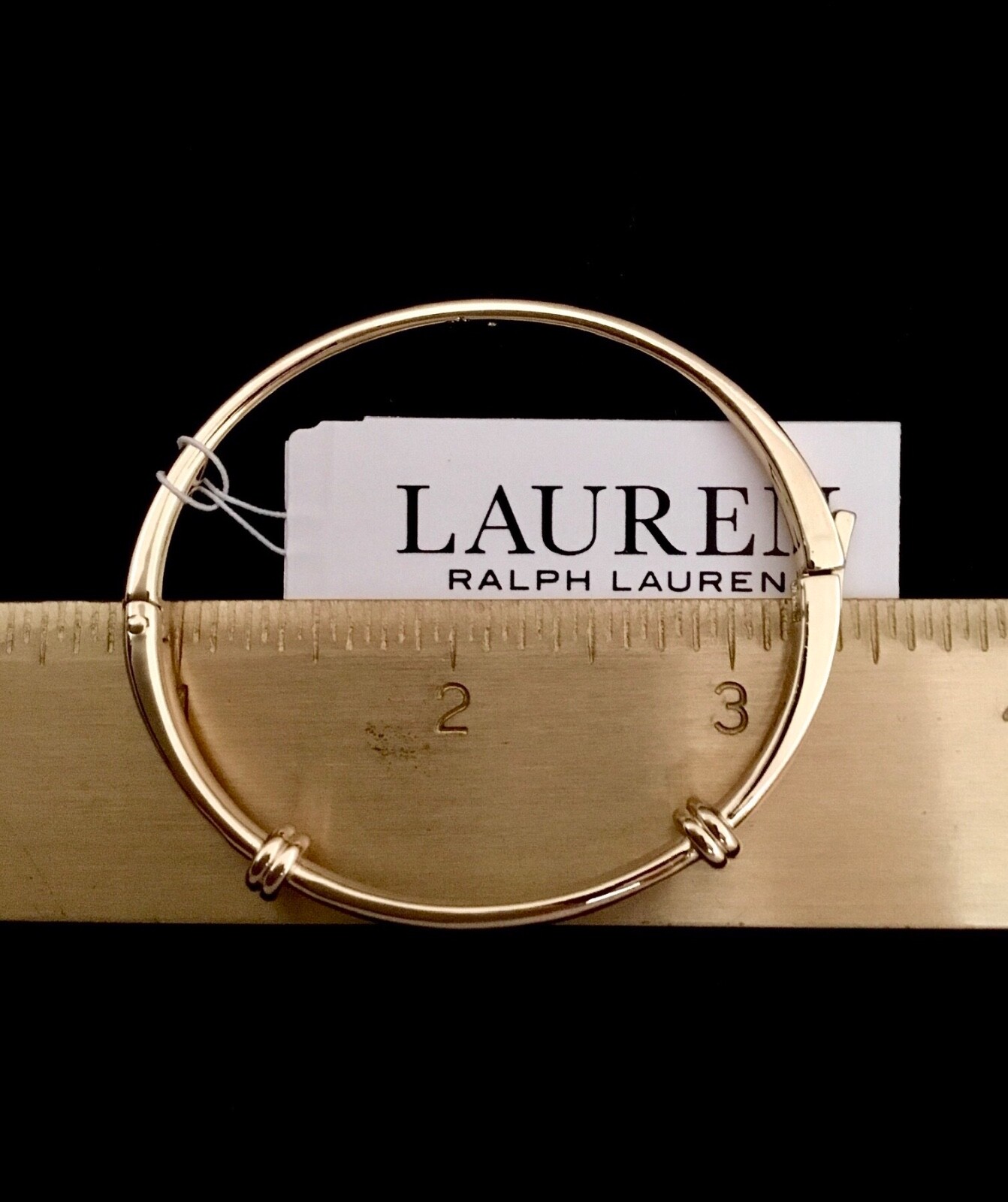 Lauren Ralph Lauren Gold Tone Hinge Bangle Bracelet