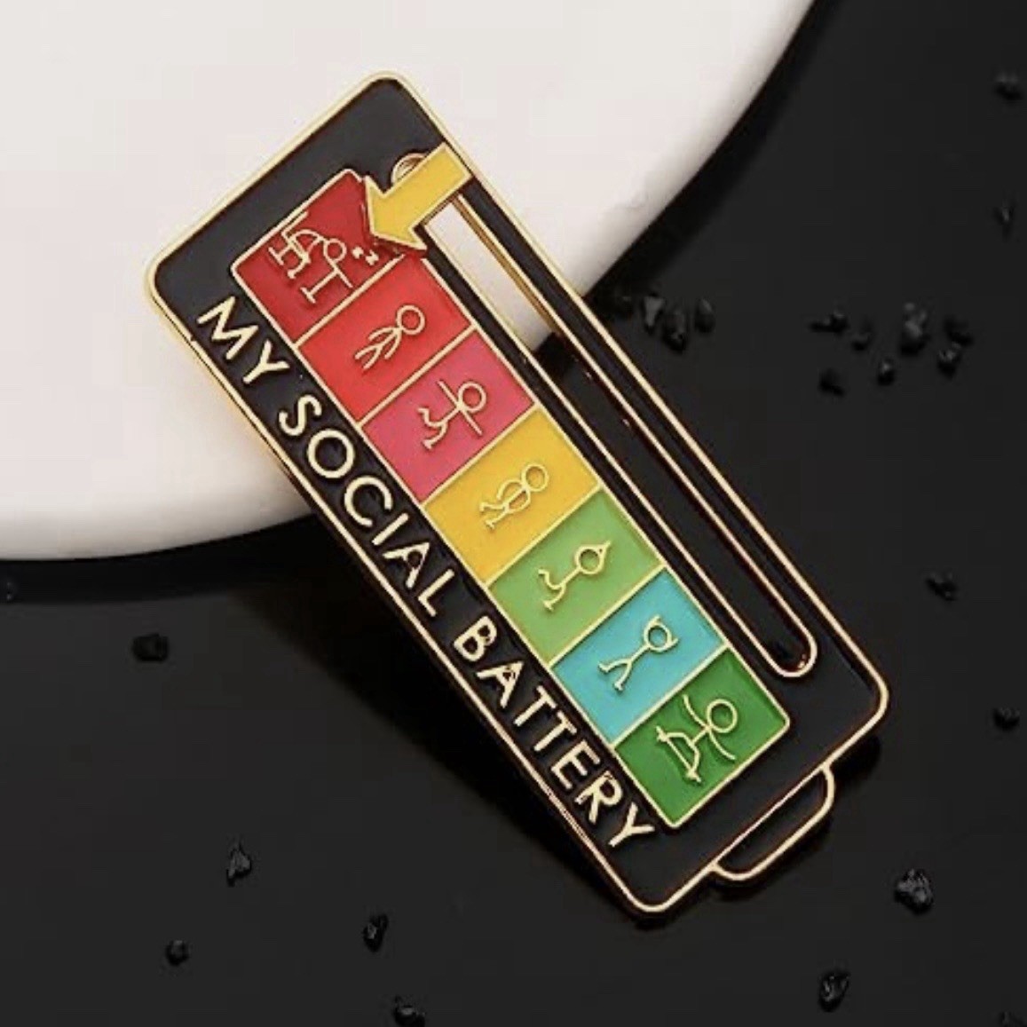 Social Battery Fidget Pin – Moving Arrow – Anxiety Mental Health AuDHD