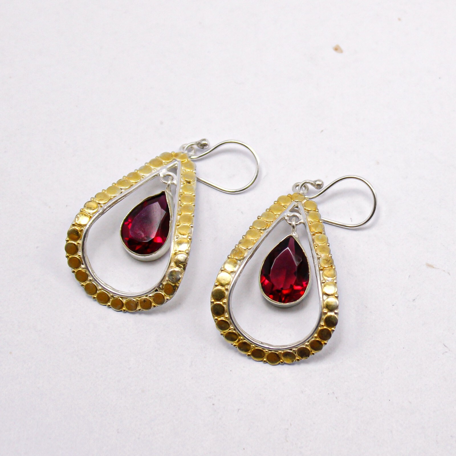 Pink Rubellite Yellow Gold Gift For Bridesmaid Drop/Dangle Earrings 2.27″